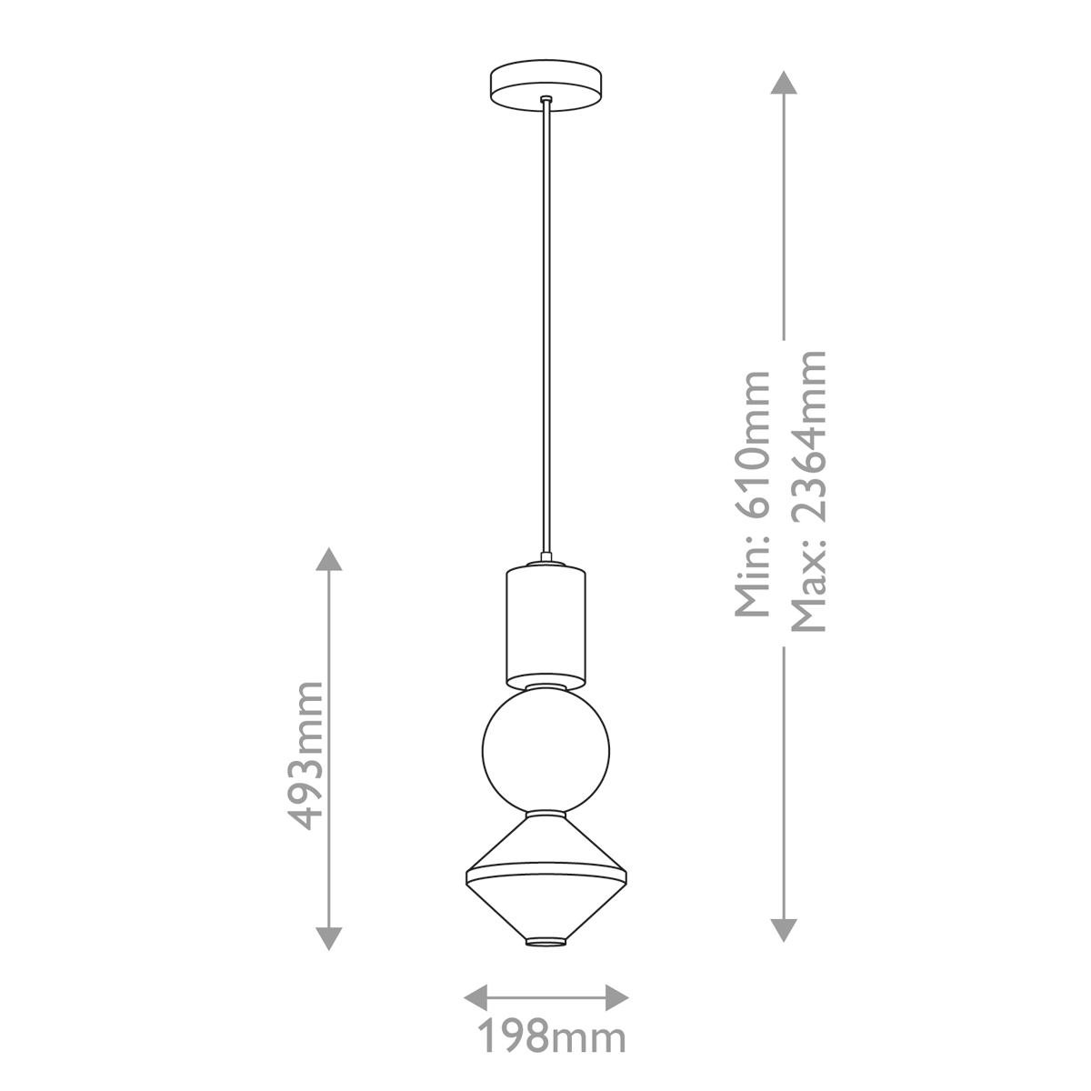 Подвесной светильник белого цвета с тремя геометрическими плафонами Alora Mood в Ижевске