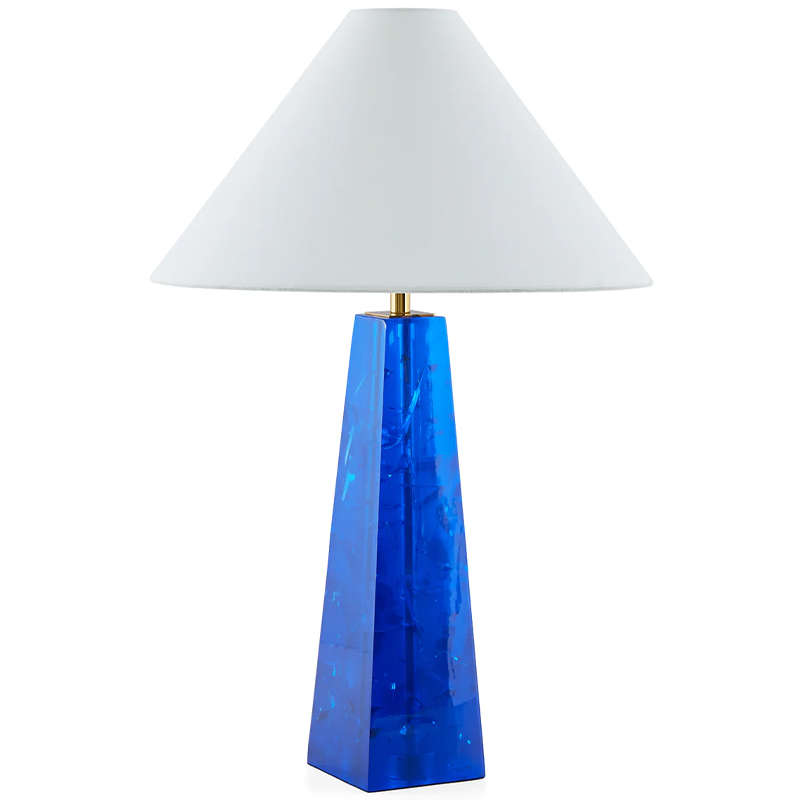 Настольная лампа Jonathan Adler Prisma Table Lamp Blue Белый Синий Латунь в Ижевске | Loft Concept 