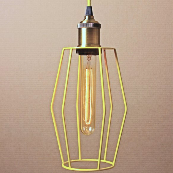 Подвесной светильник Wire Cage Pendant Spauk Yellow Желтый в Ижевске | Loft Concept 