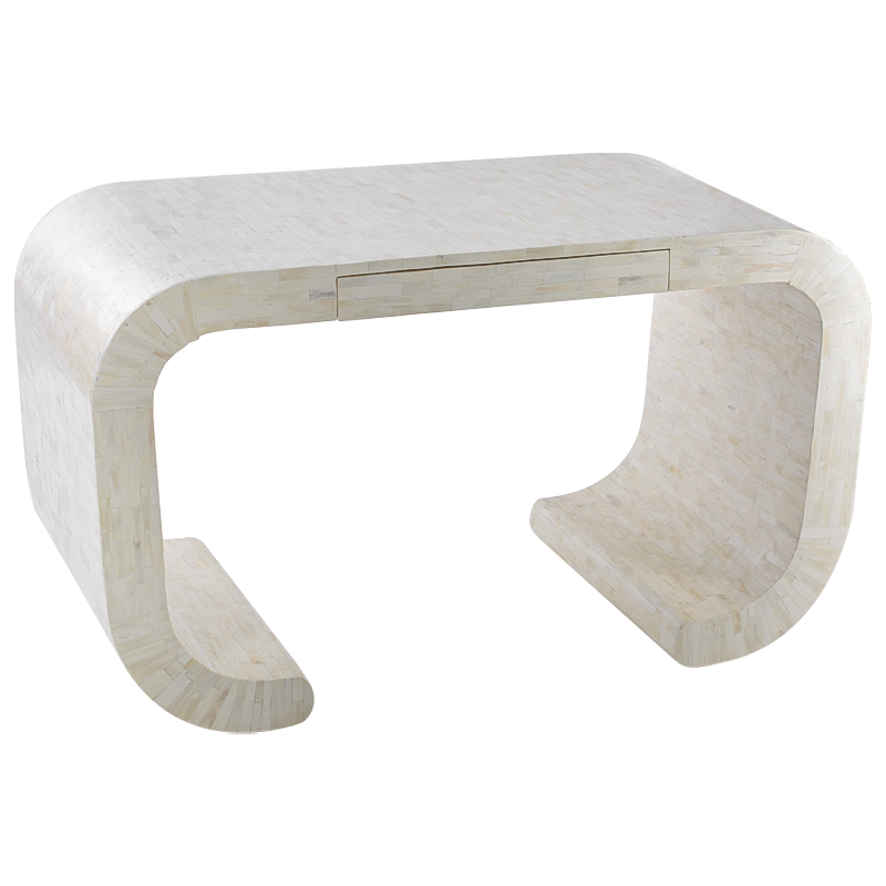 Стол рабочий Bone Inlay Table white Белый Бежевый в Ижевске | Loft Concept 