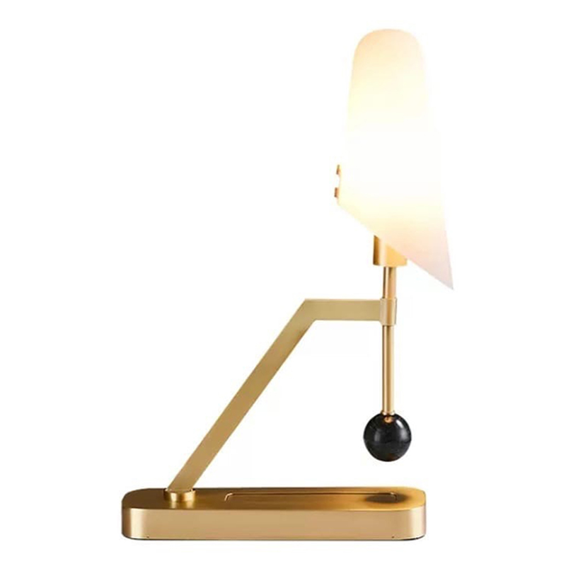 Настольная лампа Gold table lamp with stone Золотой Белый в Ижевске | Loft Concept 