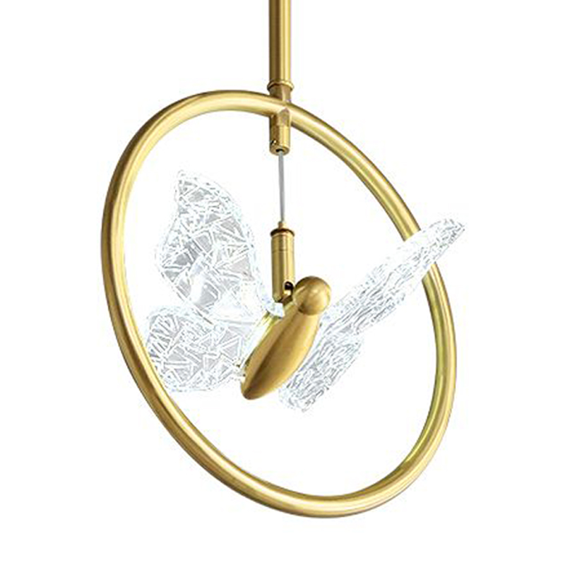 Светильник Butterfly Disk Pendant Lamp H Прозрачный Латунь в Ижевске | Loft Concept 