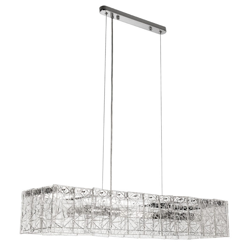 Люстра Alvaro Crystal Rectangular Chandelier Прозрачный Хром в Ижевске | Loft Concept 