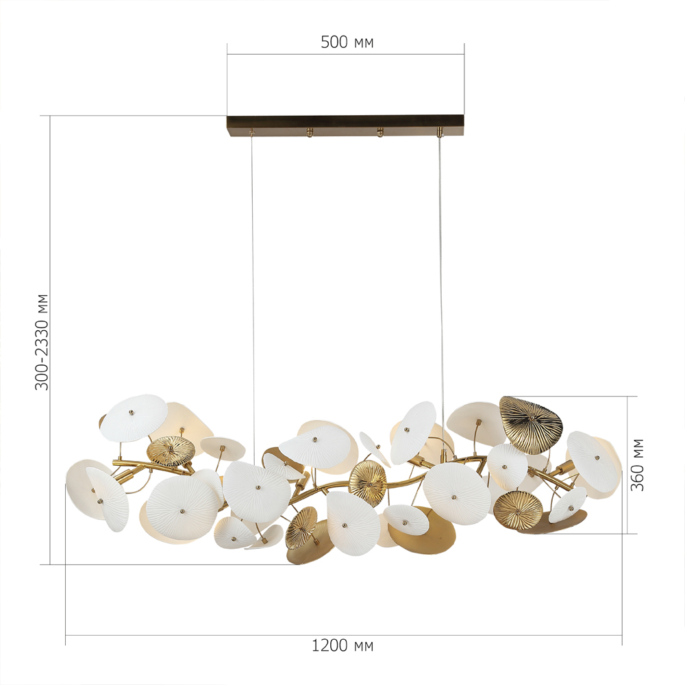 Люстра с белыми и золотистыми цветами G9 Dahlia Flowers Lamp в Ижевске