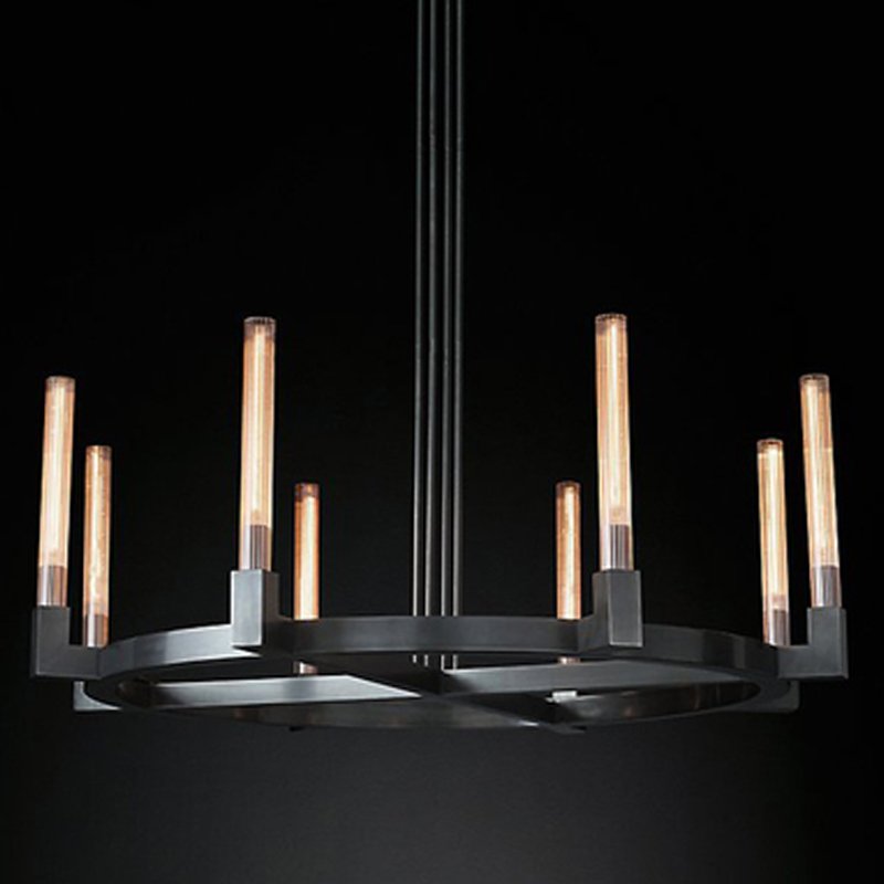 Люстра RH CANELLE Round Chandelier 8 Modern Black Черный в Ижевске | Loft Concept 