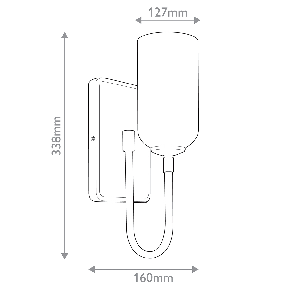  Бра с прямоугольным черным основанием и белым матовым цилиндрическим плафоном Kichler в Ижевске
