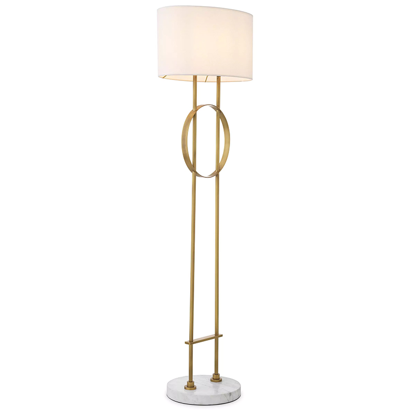 Торшер Eichholtz Floor Lamp Kaiser Латунь Белый Мрамор Bianco Белый в Ижевске | Loft Concept 