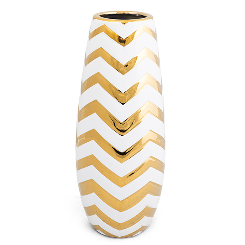 Ваза Gold chevron Vase Белый Глянцевое золото в Ижевске | Loft Concept 