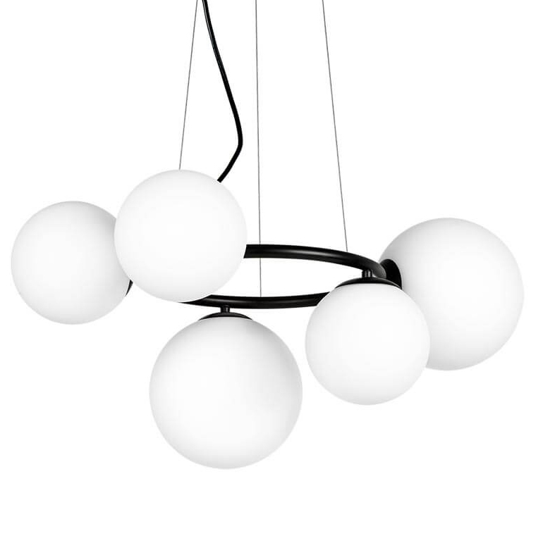 Люстра Bubbles on Ring Chandelier Black Белый Черный в Ижевске | Loft Concept 