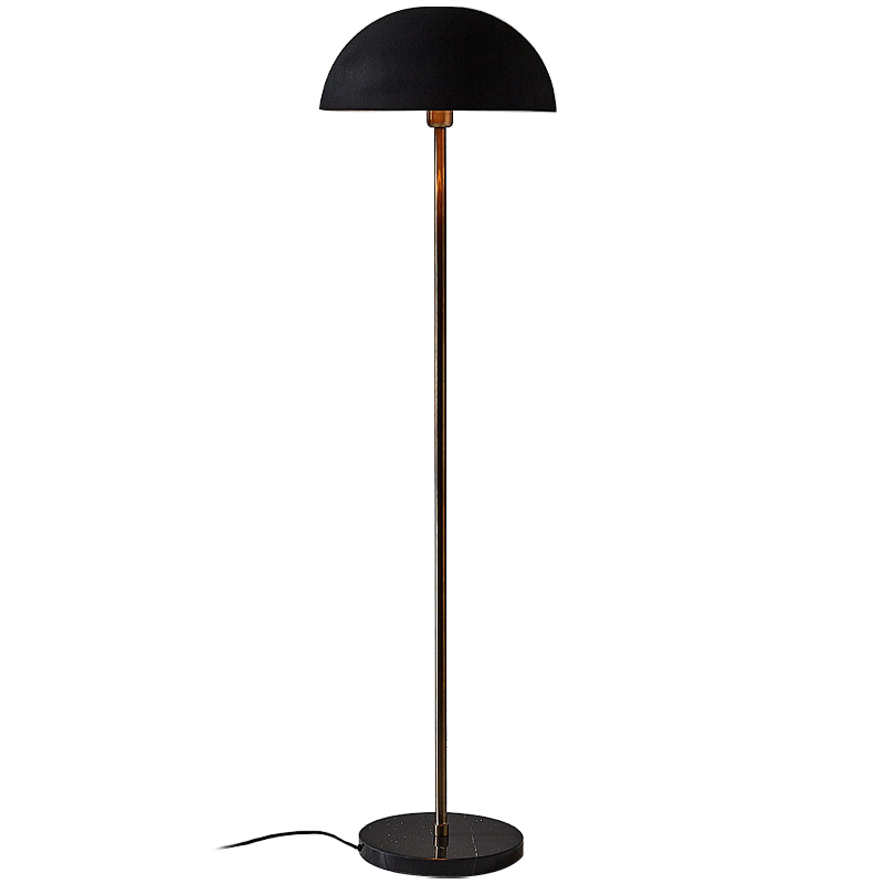 Торшер Riverside Floor Lamp Black Черный Черный Мрамор Nero Латунь в Ижевске | Loft Concept 