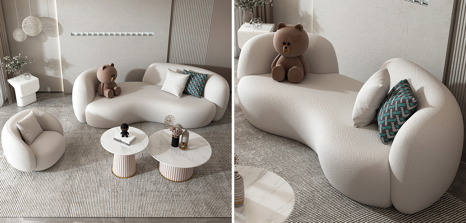 Диван Elliot White Boucle Collection Sofa - фото