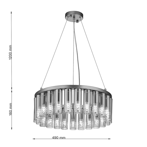 Люстра со стеклянными цилиндрическими плафонами Luminous Cylinders Amber Round в Ижевске