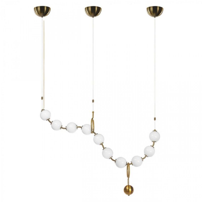 Светодиодный Белые Бусы Larose Guyon COCO CHANDELIER modular 120 см Бронза Белый в Ижевске | Loft Concept 