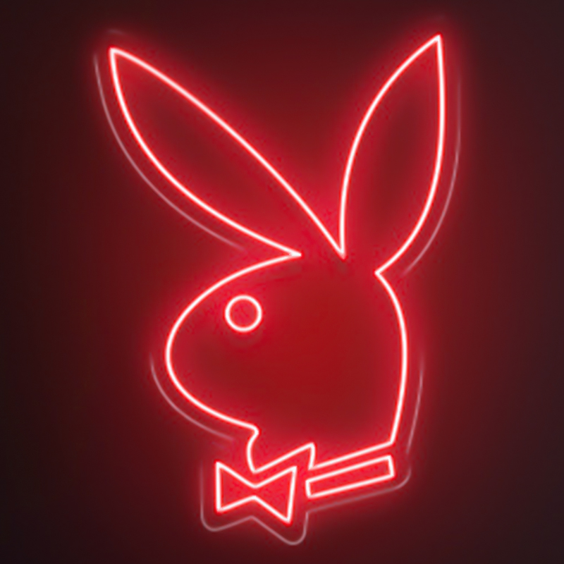 Неоновая настенная лампа Playboy Bunny Neon Wall Lamp Розовый Красный Синий Белый Зеленый Фиолетовый в Ижевске | Loft Concept 