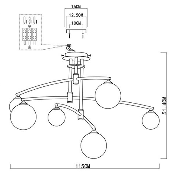 Люстра Glendon Chandelier 6 Balls в Ижевске