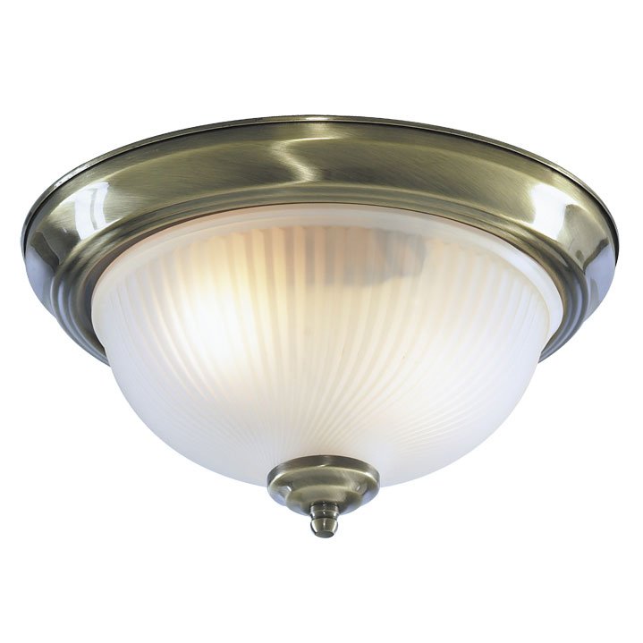 Потолочный светильник Flush Mount Ceiling Light antic milky glass Латунь Античная полированная Молочный в Ижевске | Loft Concept 