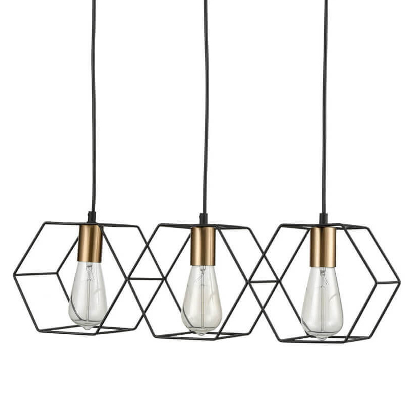 Люстра Loft Wire Cage Pendant 3 Черный в Ижевске | Loft Concept 