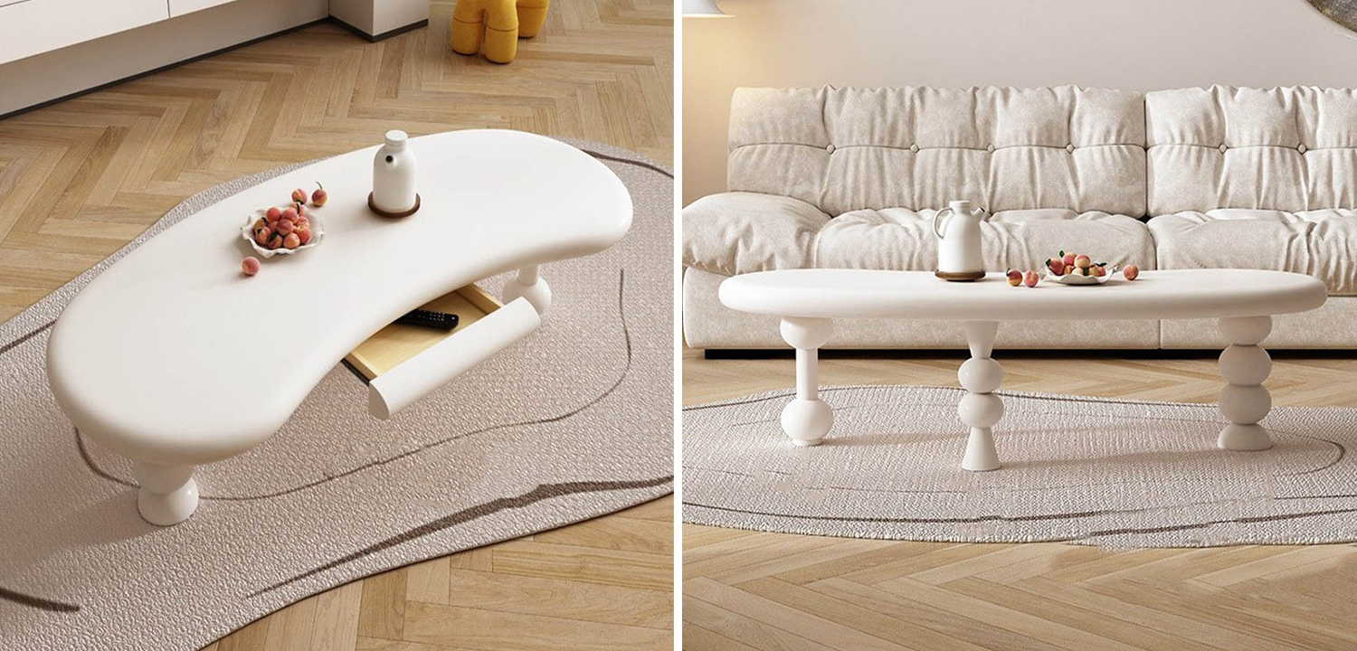 Кофейный стол с ящиком Martina Unique Shape Coffee Table - фото