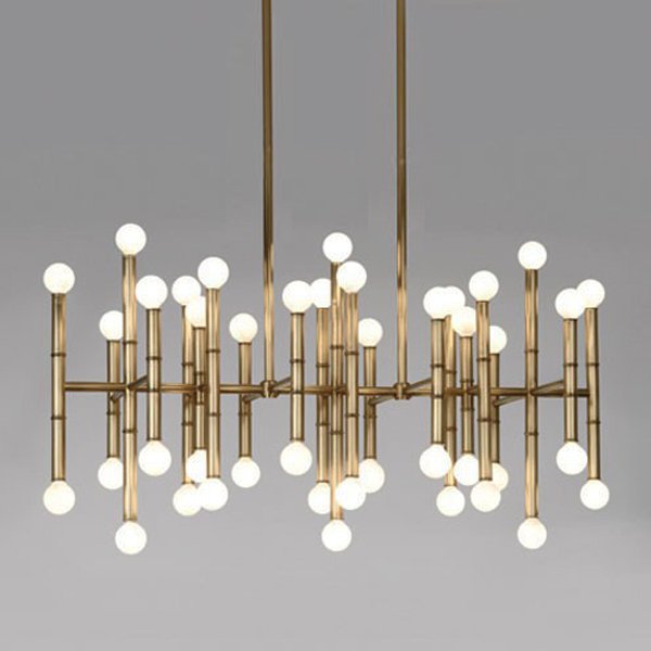 Люстра Meurice Rectangular Chandelier Jonathan Adler Черный Золотой Серебряный в Ижевске | Loft Concept 