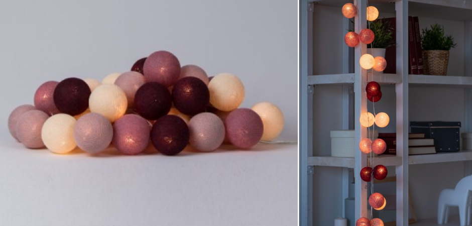 Гирлянда хлопковые фонарики Сotton Ball Rosegarden - Loft-Concept в Ижевске