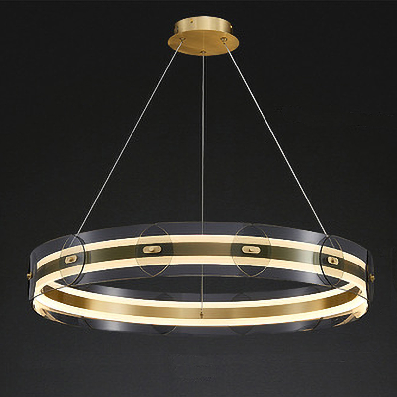 Люстра Gold ring horizontal chandelier Прозрачный Латунь в Ижевске | Loft Concept 