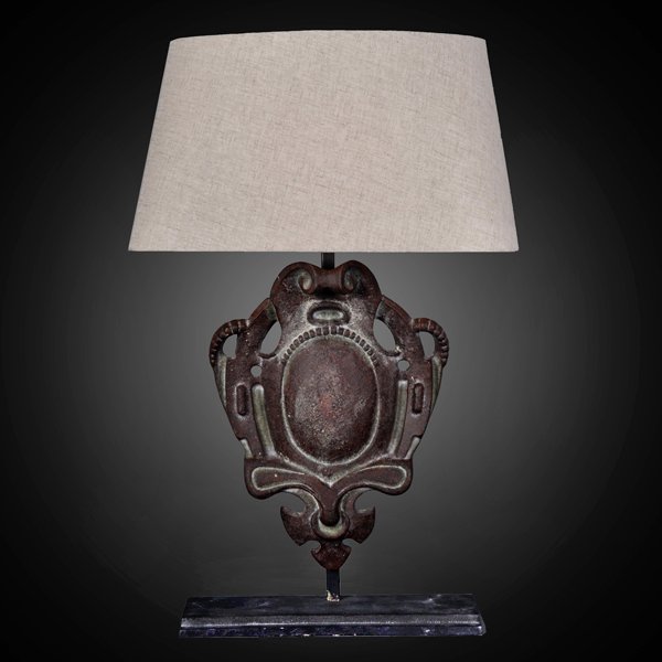 Настольная лампа RH Parisian Iron Shield Table Lamp Коричневый в Ижевске | Loft Concept 