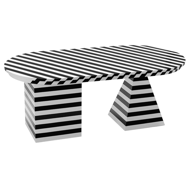 Обеденный стол Dining Table Striped Geometry Черно-белый в Ижевске | Loft Concept 