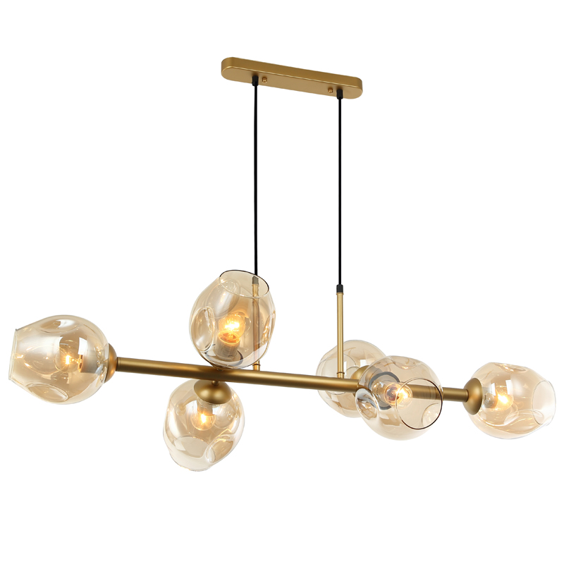 Люстра Branching Bubble Chandelier Line Gold Золотой Янтарь (Amber) в Ижевске | Loft Concept 