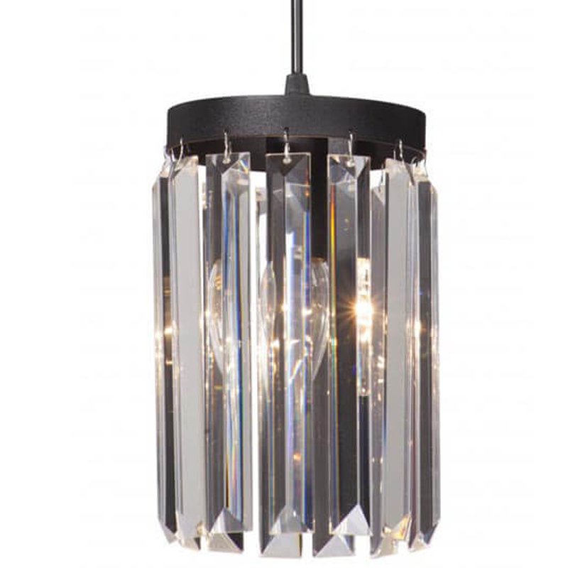 Светильник ODEON CLEAR GLASS Pendant lamp Прозрачное Стекло D 12 Черный матовый Прозрачное Стекло в Ижевске | Loft Concept 