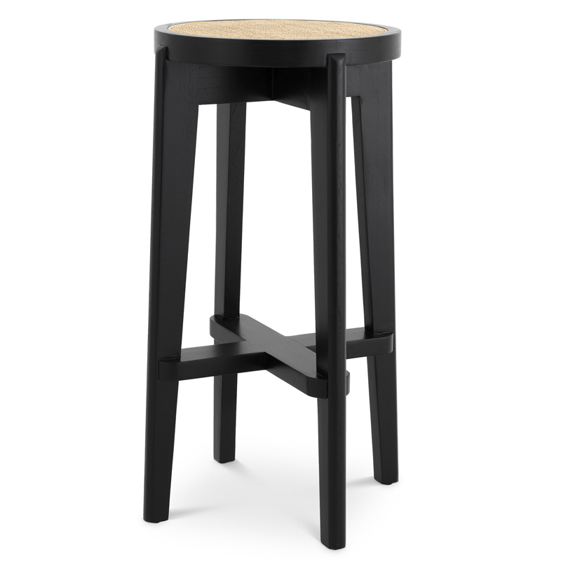 Барный стул Eichholtz Bar Stool Dareau black Бежевый Черный в Ижевске | Loft Concept 