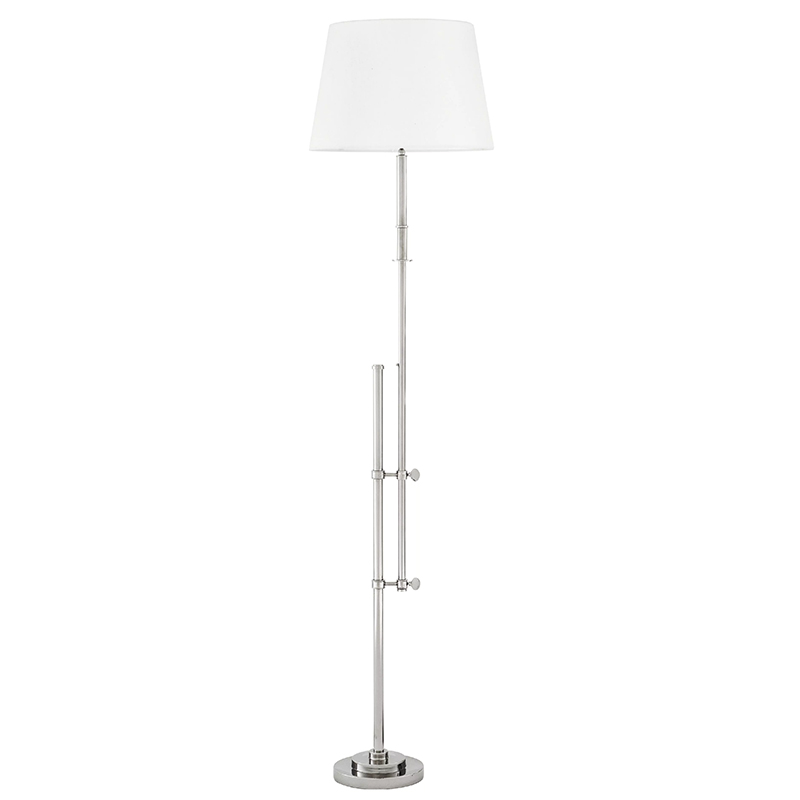 Торшер Eichholtz Floor Lamp Gordini Nickel Никель Белый в Ижевске | Loft Concept 