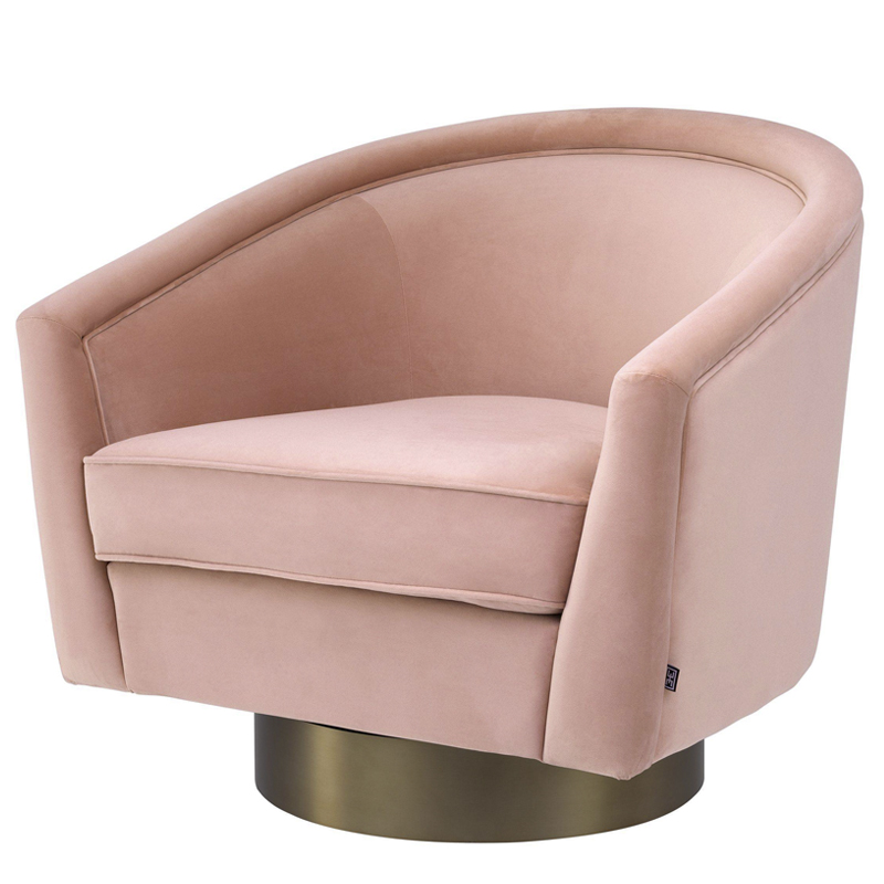 Кресло Eichholtz Swivel Chair Catene nude Розовый пастельный матовое золото в Ижевске | Loft Concept 