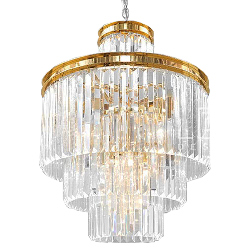 Люстра RH Odeon Chandelier Four Gold 50  Прозрачное Стекло Золотой в Ижевске | Loft Concept 