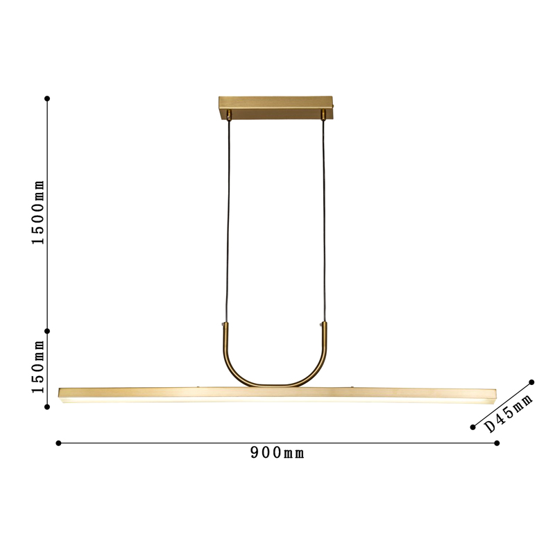 Минималистичная золотая люстра Trumpet tube в Ижевске