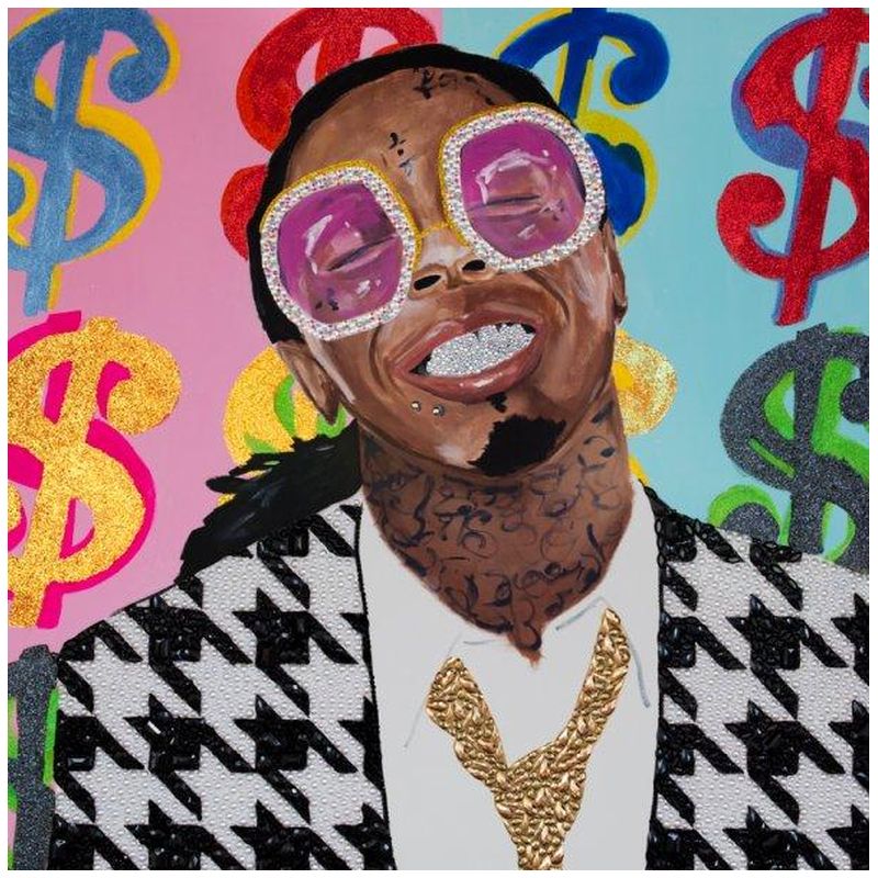 Картина Lil Wayne with Money Background, And Houndstooth Jacket Мульти в Ижевске | Loft Concept 