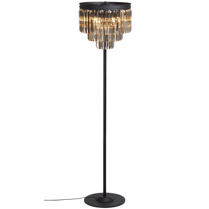 Торшер RH Odeon Amber GLASS Floor Lamp Стекло Амбер Черный в Ижевске | Loft Concept 