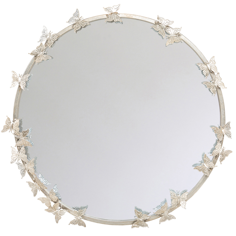 Зеркало Butterflies Circle Silver Mirror  в Ижевске | Loft Concept 