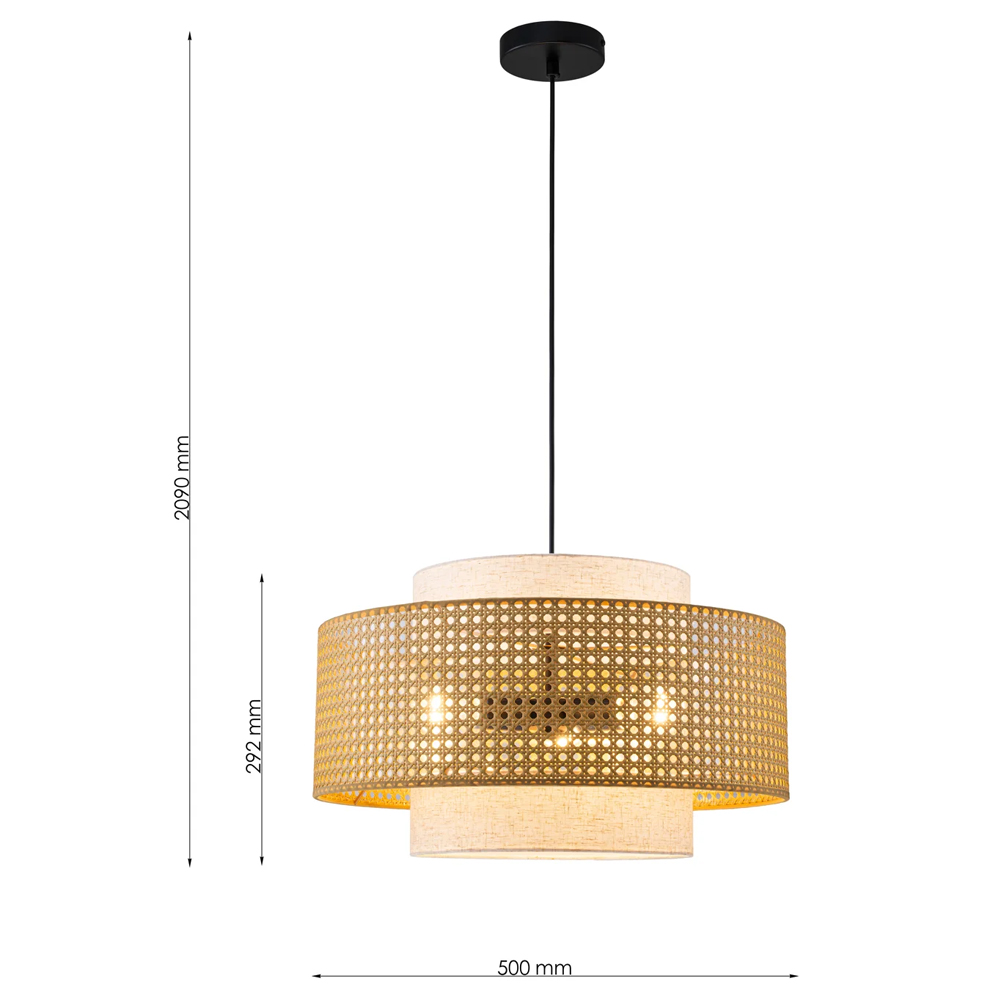 Подвесной светильник с декоративным поясом из плетеного бамбука Biuloggicu в Ижевске