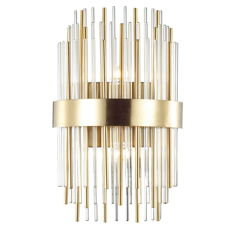 Бра Glass Stripes In The Belt Sconce Прозрачный Глянцевое золото в Ижевске | Loft Concept 