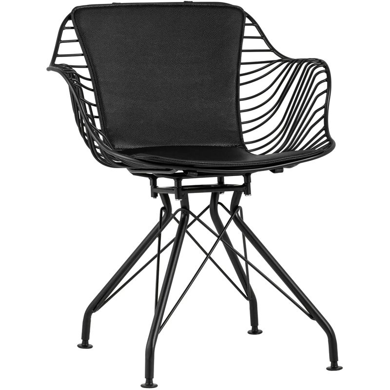 Стул Bertoia с подлокотником Chair Black metal Черный в Ижевске | Loft Concept 