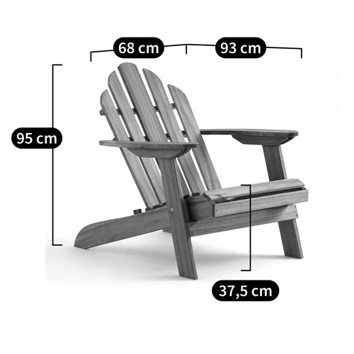 Уличное кресло из массива акации Adirondack Wooden Chair Red в Ижевске