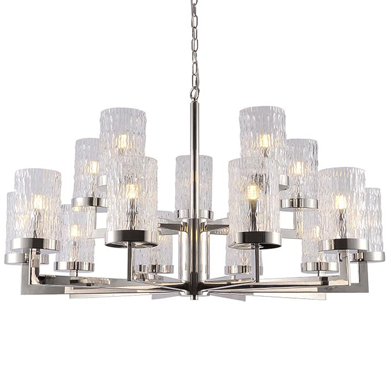 Люстра Estebe Glass Nickel Chandelier 14 Прозрачный Никель в Ижевске | Loft Concept 