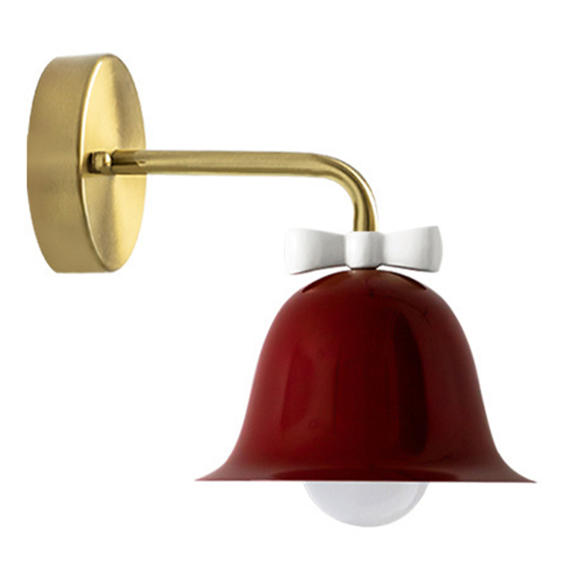 Бра Колокольчик Bell with Bow Red Wall Lamp Красный Красный Белый Золотой в Ижевске | Loft Concept 