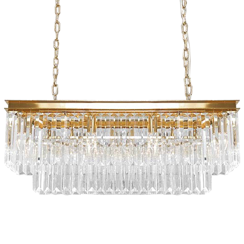 Люстра RH Odeon Chandelier Two Gold 90 Прозрачное Стекло Золотой в Ижевске | Loft Concept 