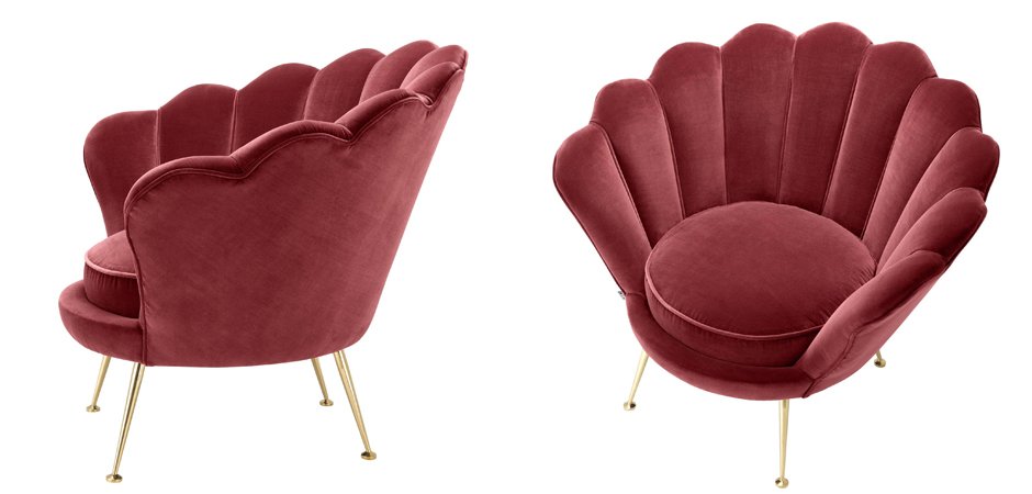 Кресло Eichholtz Chair Trapezium Wine Red - фото №1