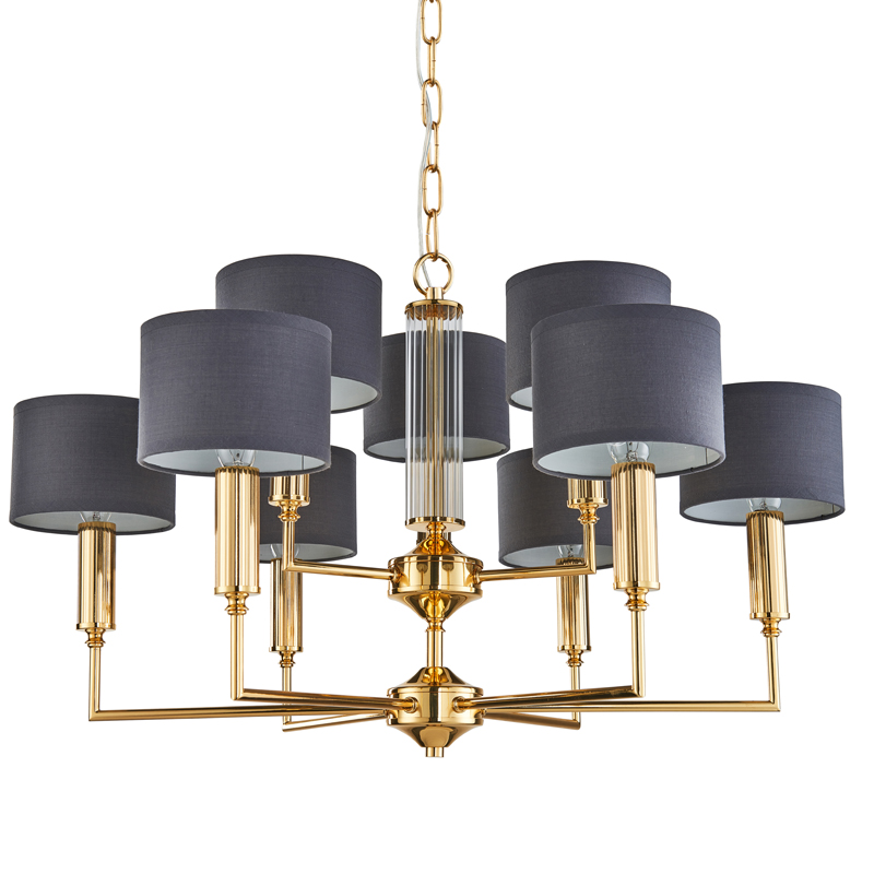 Люстра Laurent Chandelier grey 71 Глянцевое золото Серый Прозрачный в Ижевске | Loft Concept 