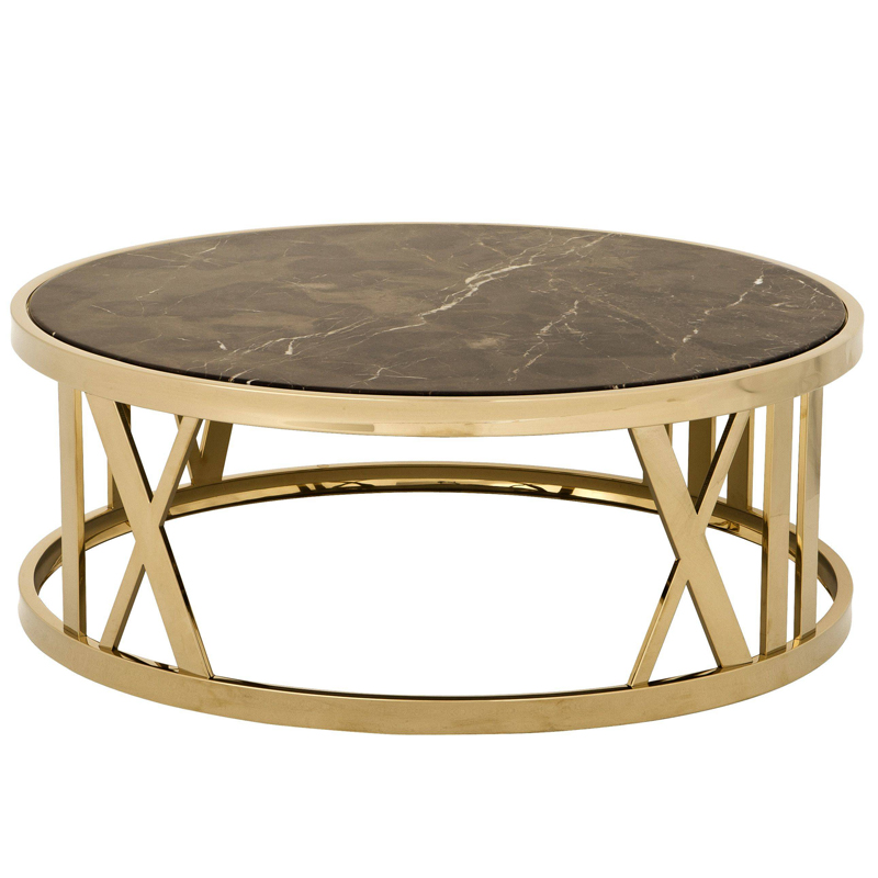 Кофейный стол Eichholtz Coffee Table Baccarat Глянцевое золото Коричневый в Ижевске | Loft Concept 