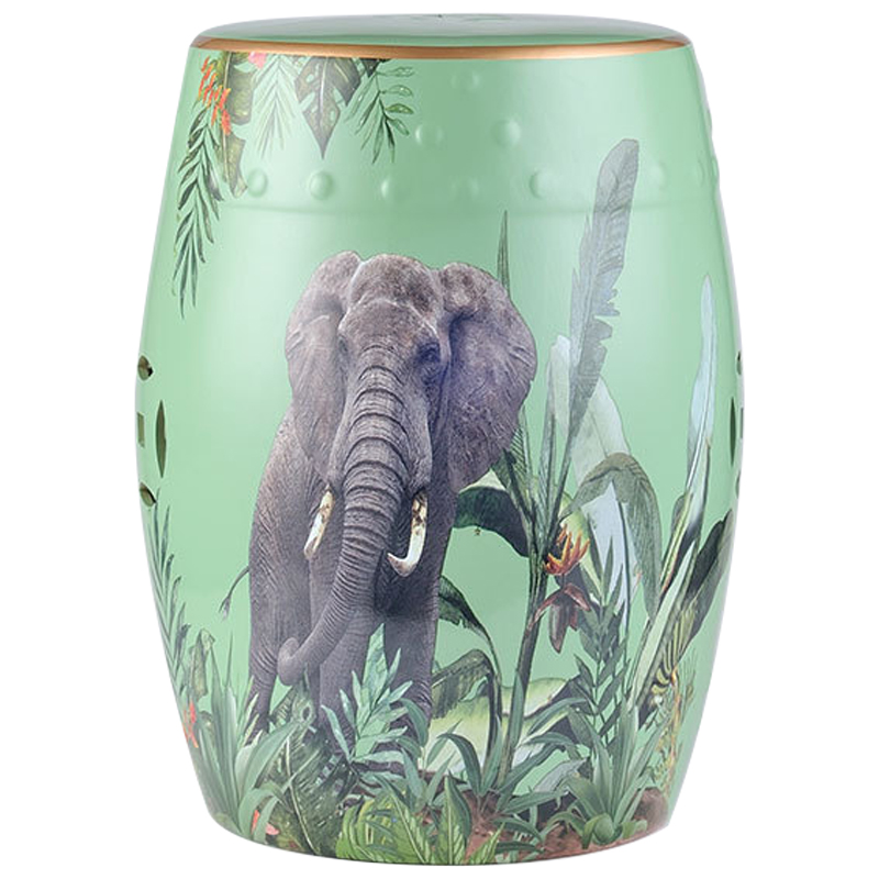 Керамический табурет Elephant Tropical Animal Ceramic Stool Green Прозрачный зеленый Серый Зеленый в Ижевске | Loft Concept 