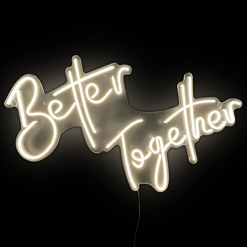 Неоновая настенная лампа Better Together Neon Wall Lamp Желтый Прозрачный в Ижевске | Loft Concept 