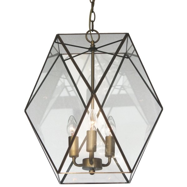 Подвесной светильник Rombius Pendant large III clear glass Латунь Античная полированная в Ижевске | Loft Concept 